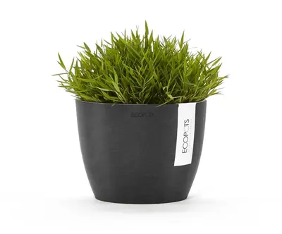 Ecopots kunststof bloempot stockholm 16.2x12 cm donkergrijs     - afbeelding 5