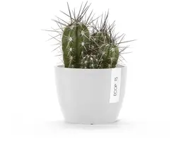 Ecopots kunststof bloempot stockholm 16.2x12 cm puurwit     - afbeelding 3