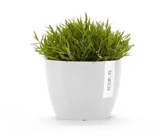 Ecopots kunststof bloempot stockholm 16.2x12 cm puurwit     - afbeelding 4