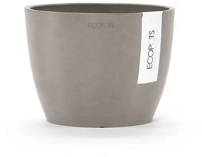 Ecopots kunststof bloempot stockholm 16.2x12 cm taupe     - afbeelding 1