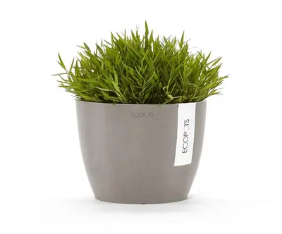 Ecopots kunststof bloempot stockholm 16.2x12 cm taupe     - afbeelding 6