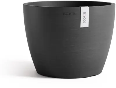 Ecopots kunststof bloempot stockholm 23x17.6 cm donkergrijs     - afbeelding 1