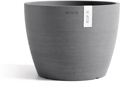 Ecopots kunststof bloempot stockholm 23x17.6 cm grijs     - afbeelding 5