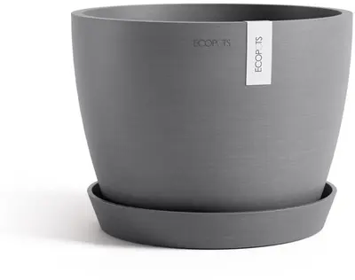 Ecopots kunststof bloempot stockholm 23x17.6 cm grijs     - afbeelding 4