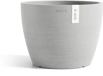 Ecopots kunststof bloempot stockholm 23x17.6 cm witgrijs     - afbeelding 5