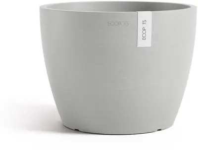 Ecopots kunststof bloempot stockholm 23x17.6 cm witgrijs     - afbeelding 1