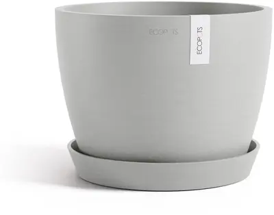 Ecopots kunststof bloempot stockholm 23x17.6 cm witgrijs     - afbeelding 4