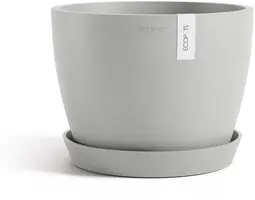Ecopots kunststof bloempot stockholm 23x17.6 cm witgrijs     - afbeelding 4