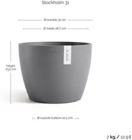 Ecopots kunststof bloempot stockholm 31x23.3 cm grijs     - afbeelding 3