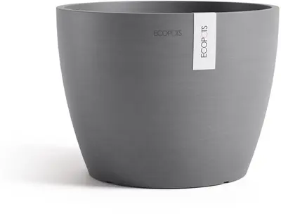 Ecopots kunststof bloempot stockholm 31x23.3 cm grijs     - afbeelding 1