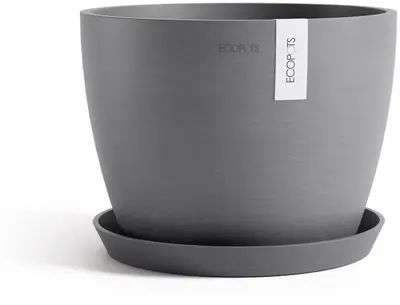 Ecopots kunststof bloempot stockholm 31x23.3 cm grijs     - afbeelding 4