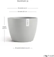 Ecopots kunststof bloempot stockholm 31x23.3 cm witgrijs     - afbeelding 3