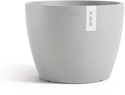 Ecopots kunststof bloempot stockholm 31x23.3 cm witgrijs     - afbeelding 1