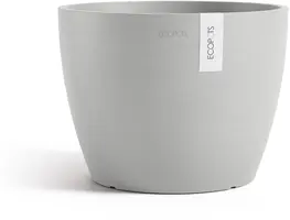 Ecopots kunststof bloempot stockholm 31x23.3 cm witgrijs     - afbeelding 1