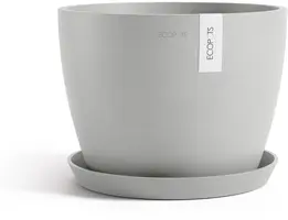 Ecopots kunststof bloempot stockholm 31x23.3 cm witgrijs     - afbeelding 4