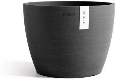 Ecopots kunststof bloempot stockholm 31x23.5 cm donkergrijs     - afbeelding 1