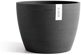 Ecopots kunststof bloempot stockholm 31x23.5 cm donkergrijs     - afbeelding 1