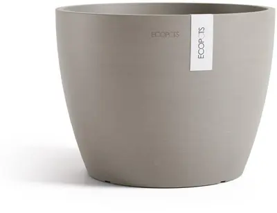 Ecopots kunststof bloempot stockholm 31x23.5 cm taupe     - afbeelding 1