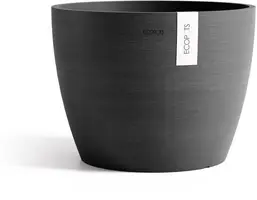 Ecopots kunststof bloempot stockholm 40x30 cm donkergrijs     - afbeelding 1