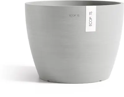 Ecopots kunststof bloempot stockholm 40x30 cm witgrijs     - afbeelding 1