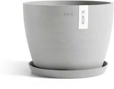 Ecopots kunststof bloempot stockholm 40x30 cm witgrijs     - afbeelding 3