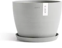 Ecopots kunststof bloempot stockholm 40x30 cm witgrijs     - afbeelding 3