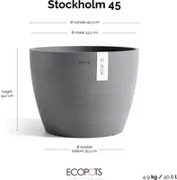 Ecopots kunststof bloempot stockholm 45x34 cm grijs     - afbeelding 4
