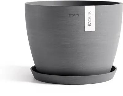 Ecopots kunststof bloempot stockholm 45x34 cm grijs     - afbeelding 3