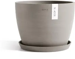 Ecopots kunststof bloempot stockholm 45x34 cm taupe     - afbeelding 3
