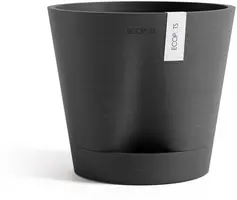 Ecopots kunststof bloempot venice 2 20.1x17.7 cm donkergrijs     - afbeelding 1