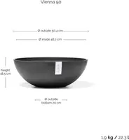 Ecopots kunststof bloempot vienna 50x18 cm donkergrijs     - afbeelding 4
