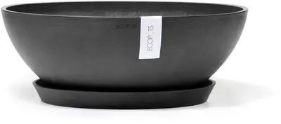 Ecopots kunststof bloempot vienna 50x18 cm donkergrijs     - afbeelding 3