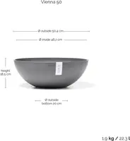Ecopots kunststof bloempot vienna 50x18 cm grijs     - afbeelding 3