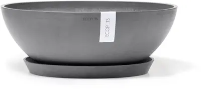 Ecopots kunststof bloempot vienna 50x18 cm grijs     - afbeelding 4