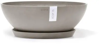 Ecopots kunststof bloempot vienna 50x18 cm taupe     - afbeelding 4