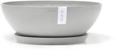 Ecopots kunststof bloempot vienna 50x18 cm witgrijs     - afbeelding 2