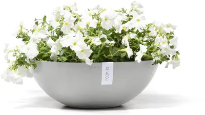Ecopots kunststof bloempot vienna 50x18 cm witgrijs     - afbeelding 7