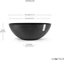 Ecopots kunststof bloempot vienna 70x25.3 cm donkergrijs     - afbeelding 3
