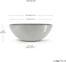 Ecopots kunststof bloempot vienna 70x25.3 cm witgrijs     - afbeelding 3