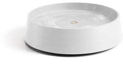 Ecopots kunststof oslo schotel met wielen 32.2x8.5 cm puurwit     - afbeelding 1