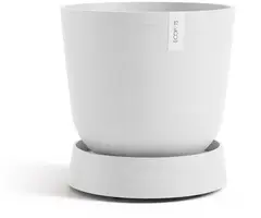 Ecopots kunststof oslo schotel met wielen 32.2x8.5 cm puurwit     - afbeelding 4