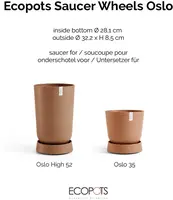 Ecopots kunststof oslo schotel met wielen 32.2x8.5 cm terracotta     - afbeelding 4