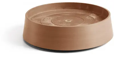 Ecopots kunststof oslo schotel met wielen 32.2x8.5 cm terracotta     - afbeelding 1