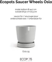 Ecopots kunststof oslo schotel met wielen 50x10.5 cm witgrijs     - afbeelding 3
