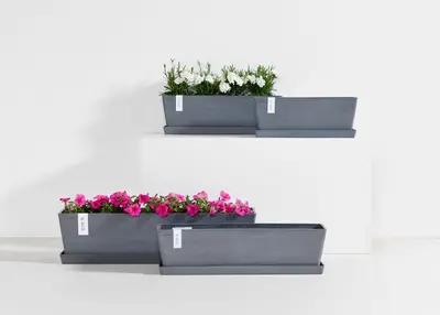 Ecopots kunststof plantenbak bruges 45x17x17 cm donkergrijs     - afbeelding 5