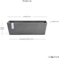 Ecopots kunststof plantenbak bruges 45x17x17 cm grijs     - afbeelding 3