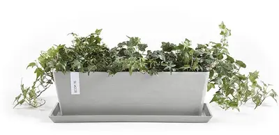 Ecopots kunststof plantenbak bruges 45x17x17 cm witgrijs     - afbeelding 4