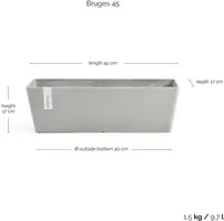 Ecopots kunststof plantenbak bruges 45x17x17 cm witgrijs     - afbeelding 3