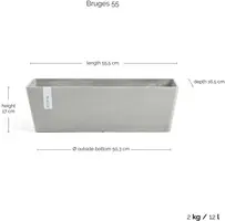 Ecopots kunststof plantenbak bruges 55x17x17 cm witgrijs     - afbeelding 3