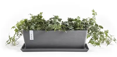 Ecopots kunststof plantenbak bruges 65x20x20 cm grijs     - afbeelding 4
